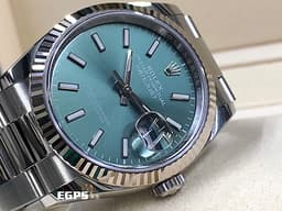 ROLEX 勞力士 Datejust 36 蠔式日誌型 126234 <font color="#00fa9a">薄荷綠色錶面</font> DJ36 經典三角坑紋錶圈 <font color="#FF0000">2025年保卡 蠔式（Oyster）三節錶帶</font> 自動上鍊 36mm