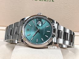 ROLEX 勞力士 Datejust 36 蠔式日誌型 126234 <font color="#00fa9a">薄荷綠色錶面</font> DJ36 經典三角坑紋錶圈 <font color="#FF0000">2025年保卡 蠔式（Oyster）三節錶帶</font> 自動上鍊 36mm