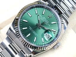 ROLEX 勞力士 Datejust 36 蠔式日誌型 126234 <font color="#00fa9a">薄荷綠色錶面</font> DJ36 經典三角坑紋錶圈 <font color="#FF0000">2025年保卡 蠔式（Oyster）三節錶帶</font> 自動上鍊 36mm