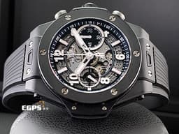 HUBLOT 宇舶 Big Bang Unico 大爆炸 Black Magic 黑色魔力 441.CI.1171.RX <font color=#9c9893>黑陶瓷 鏤空面盤</font> 三日鍊 飛返 計時碼錶 <font color=#ff0000>2023年保單 最新電子式保單</font> 自動上鍊 42mm