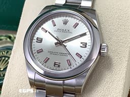 ROLEX 勞力士 177200 Oyster Perpetual OP 31 <font color="#ffcce7">香檳銀面盤 粉色夜光時標</font> 蠔式恆動&nbsp;不鏽鋼材質 自動上鍊 31mm