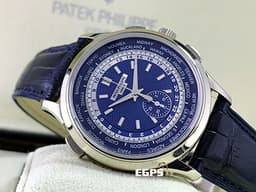 Patek philippe 百達翡麗 PP錶 複雜功能時計系列 5930 G 白K金材質 藍色網狀格紋面盤 5930G-001 世界時區 飛返計時 <font color="#FF0000">BEIJING 北京時區面盤 </font>自動上鍊 39.5mm