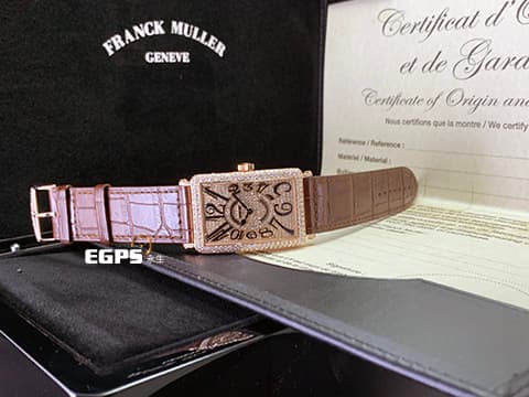 Franck Muller 法蘭穆勒 FM錶 Long Island 1000SC 18K玫瑰金材質&nbsp;精鑲鑽框耀眼奪目、精鑲鑽滿天星面盤 自動上鍊 43x31mm