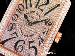 Franck Muller 法蘭穆勒 FM錶 Long Island 1000SC 18K玫瑰金材質&nbsp;<font color="#05f0f0">精鑲鑽框耀眼奪目、精鑲鑽滿天星面盤</font> 自動上鍊 43x31mm