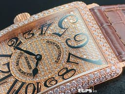 Franck Muller 法蘭穆勒 FM錶 Long Island 1000SC 18K玫瑰金材質&nbsp;<font color="#05f0f0">精鑲鑽框耀眼奪目、精鑲鑽滿天星面盤</font> 自動上鍊 43x31mm