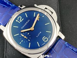 PANERAI 沛納海 Luminor Due Luna PAM1179 <font color="#4169e1">藍色太陽紋三明治夜光面盤</font> 三日鍊 月相盈虧 小秒針 PAM01179 不鏽鋼 <font color="#FF0000">2025年保單 新式快拆錶帶</font> 自動上鍊 38mm