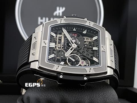 Hublot 宇舶 Spirit of Big Bang 大爆炸 靈魂系列 Meca-10 Titanium 十日鍊 動能顯示 614.NX.1170.RX 鈦金屬 鏤空面盤 2020年保單 手上鍊 45mm