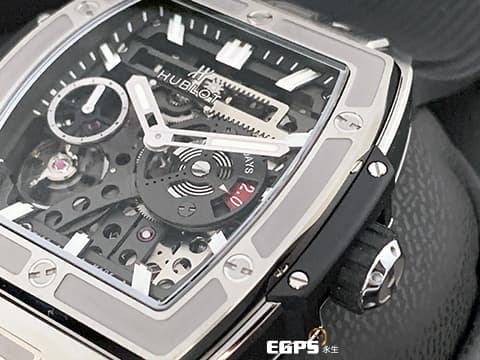 Hublot 宇舶 Spirit of Big Bang 大爆炸 靈魂系列 Meca-10 Titanium 十日鍊 動能顯示 614.NX.1170.RX 鈦金屬 鏤空面盤 2020年保單 手上鍊 45mm