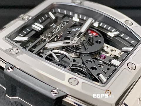 Hublot 宇舶 Spirit of Big Bang 大爆炸 靈魂系列 Meca-10 Titanium 十日鍊 動能顯示 614.NX.1170.RX 鈦金屬 鏤空面盤 2020年保單 手上鍊 45mm