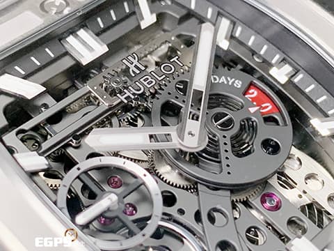 Hublot 宇舶 Spirit of Big Bang 大爆炸 靈魂系列 Meca-10 Titanium 十日鍊 動能顯示 614.NX.1170.RX 鈦金屬 鏤空面盤 2020年保單 手上鍊 45mm