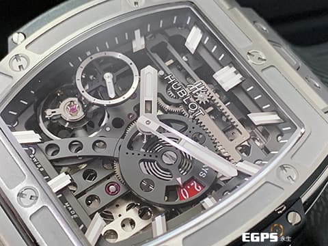Hublot 宇舶 Spirit of Big Bang 大爆炸 靈魂系列 Meca-10 Titanium 十日鍊 動能顯示 614.NX.1170.RX 鈦金屬 鏤空面盤 2020年保單 手上鍊 45mm