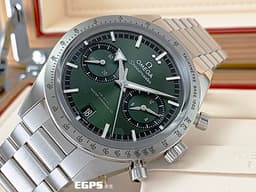 OMEGA 歐米茄 超霸57系列 CO‑AXIAL MASTER CHRONOMETER 33210415110001 綠色面盤 不鏽鋼材質 計時碼錶 <font color=#FF0000> 2022保單 同軸擒縱 大師天文台計時腕錶</font> 40.5mm