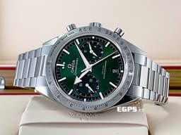OMEGA 歐米茄 超霸57系列 CO‑AXIAL MASTER CHRONOMETER 33210415110001 綠色面盤 不鏽鋼材質 計時碼錶 <font color=#FF0000> 2022保單 同軸擒縱 大師天文台計時腕錶</font> 40.5mm