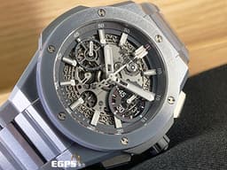 Hublot 宇舶 BIG BANG Unico 大爆炸 三日鍊 飛返計時碼錶 451.FX.6923.FX <font color=#00bfff> 特殊亮麗獨特灰色質感陶瓷 一體式全陶瓷腕錶</font> 鏤空面盤 灰色陶瓷 鍊帶款 <font color=#ff0000>2023年電子保單</font> 自動上鍊 42mm