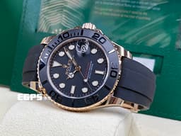 ROLEX 勞力士 Yacht-Master 遊艇名仕型 268655 <font color="#FFE6D9">永恆玫瑰金 陶瓷錶圈 </font> 新式橡膠錶帶 <font color="#FF0000">2025年保卡</font> 自動上鍊 37mm
