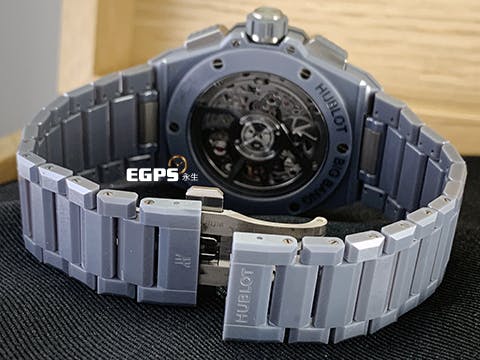 Hublot 宇舶 BIG BANG Unico 大爆炸 三日鍊 飛返計時碼錶 451.FX.6923.FX  特殊亮麗獨特灰色質感陶瓷 一體式全陶瓷腕錶 鏤空面盤 灰色陶瓷 鍊帶款 2023年電子保單 自動上鍊 42mm