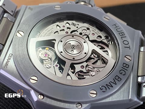 Hublot 宇舶 BIG BANG Unico 大爆炸 三日鍊 飛返計時碼錶 451.FX.6923.FX  特殊亮麗獨特灰色質感陶瓷 一體式全陶瓷腕錶 鏤空面盤 灰色陶瓷 鍊帶款 2023年電子保單 自動上鍊 42mm