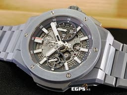 Hublot 宇舶 BIG BANG Unico 大爆炸 三日鍊 飛返計時碼錶 451.FX.6923.FX <font color=#00bfff> 特殊亮麗獨特灰色質感陶瓷 一體式全陶瓷腕錶</font> 鏤空面盤 灰色陶瓷 鍊帶款 <font color=#ff0000>2023年電子保單</font> 自動上鍊 42mm