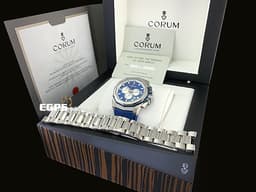 CORUM 崑崙 Admiral's Cup 海軍上將 132.211.04/F373 AB51 <font color="#4169e1">海洋藍色格紋面盤</font>&nbsp;Admiral AC-ONE 45 海軍上將  鈦金屬計時款腕錶 <font color="#FF0000">2022年保單 獨特全球限量100只&nbsp;</font>自動上鍊 45mm