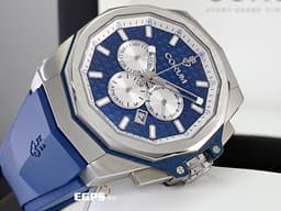 CORUM 崑崙 Admiral's Cup 海軍上將 132.211.04/F373 AB51 <font color="#4169e1">海洋藍色格紋面盤</font>&nbsp;Admiral AC-ONE 45 海軍上將  鈦金屬計時款腕錶 <font color="#FF0000">2022年保單 獨特全球限量100只&nbsp;</font>自動上鍊 45mm