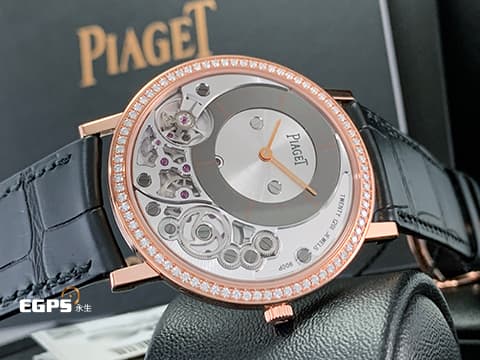 PIAGET 伯爵 Altiplano 系列 Ultimate Manual 鏤空面盤 18K玫瑰金 G0A40013 伯爵超薄鑽錶 原廠鑲嵌78顆明亮形切割圓形美鑽（約 0.71克拉） 手上鍊 38mm