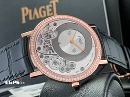 PIAGET 伯爵 Altiplano 系列 Ultimate Manual 鏤空面盤 18K玫瑰金 G0A40013 <font color=#FF0000>伯爵超薄鑽錶 原廠鑲嵌78顆明亮形切割圓形美鑽（約 0.71克拉）</font> 手上鍊 38mm