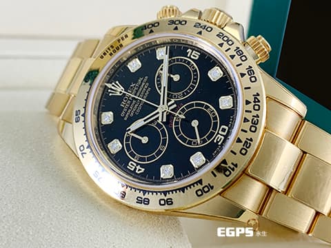 ROLEX 勞力士 Daytona 116508 宇宙計時型 迪通拿 黃K金  2021保單 黑色八鑽面盤  計時碼錶 賽車錶 自動上鍊 40mm