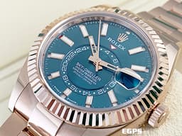 ROLEX 勞力士 Sky-Dweller 蠔式 天行者 336935 <font color=#46afc8>最新9002新機芯 藍綠色面盤</font> 永恆玫瑰金 沙羅系統 年曆錶 兩地時區 經典三角坑紋錶圈 <font color=#FF0000>2024年保卡 蠔式（Oyster）三節錶帶</font> 自動上鍊 42mm