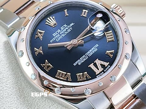 ROLEX 勞力士 Datejust 178341 VI  黑色面盤 玫瑰金 原鑲鑽石 市面稀少 與眾不同 魔幻炫黑色面盤  半金 女錶 31mm