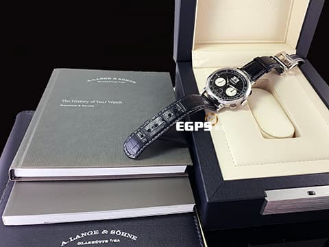 A.LANGE &amp; SOHNE 朗格 SAXONIA系列 DOUBLE SPLIT DATOGRAPH 405.035 PT950鉑金材質 飛返計時 大日期窗 動能顯示 2023年保單 手上鍊&nbsp;41mm