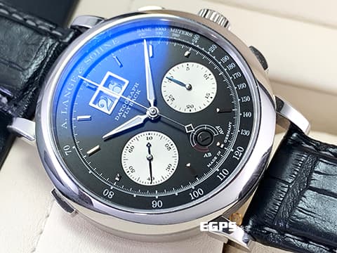 A.LANGE &amp; SOHNE 朗格 SAXONIA系列 DOUBLE SPLIT DATOGRAPH 405.035 PT950鉑金材質 飛返計時 大日期窗 動能顯示 2023年保單 手上鍊&nbsp;41mm