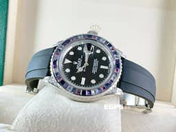 ROLEX 勞力士 Yacht-Master 40 蠔式 遊艇名仕型 116622 <font color=#e598e6>精鑲126679SABR 獨特寶石框、鑽石錶耳、客製化黑色面盤 126679 SABR</font>  <font color=#ff0000>搭配客製化橡膠錶帶 可換回不銹鋼鍊帶 </font>不鏽鋼 自動上鍊 40mm