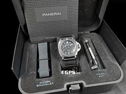 PANERAI 沛納海 Submersible PAM01389 三日鍊 鈦金屬 PAM1389 陶瓷圈 <font color=#FF0000>藍色字體面盤 2019年保單 配件齊全 </font> 潛水錶 自動上鍊 47mm