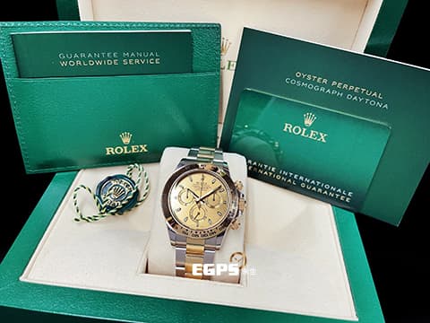 ROLEX 勞力士 Cosmograph Daytona 宇宙計時型 迪通拿 116503 計時碼錶 皇帝金色面盤  2022年 新式保卡 18K黃金 半金款 賽車錶 自動上鍊 40mm