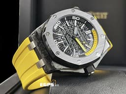 Audemars Piguet 愛彼 AP錶 Royal Oak Offshore Diver 皇家橡樹 離岸型 潛水錶 15706AU <font color=#FF0000>鍛造炭 陶瓷圈 配件齊全，來個與眾不同的潛水錶吧！！</font> 黃呆 42mm