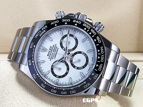 ROLEX 勞力士 Cosmograph Daytona 宇宙計時型 迪通拿 126500LN 計時碼表 白熊貓 白色搭配黑色計時盤 126500 LN 不鏽鋼 陶瓷錶圈 最新4131機芯 2024年保單 自動上鍊 40mm