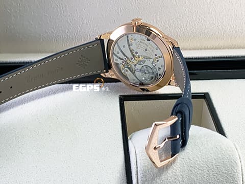 Patek Philippe 百達翡麗 PP錶 Complications 複雜功能時計 Calatrava Travel Time 旅行家 5224R-001 藍色面盤 兩地時間 玫瑰金 2024年保單 5224 R 歡迎錶友以 PP、AP、勞力士 來店交換，本店將以最高價評估～ 自動上鍊 40mm