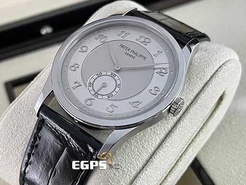 PATEK PHILIPPE 百達翡麗 PP錶  CALATRAVA PP經典的小三針款式系列 5196P-001 銀灰色面盤 5196 P 鉑金材質 手上鍊 2020年保單   37mm
