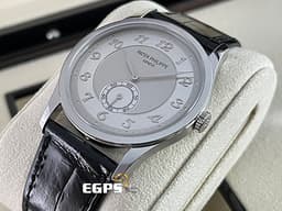 PATEK PHILIPPE 百達翡麗 PP錶  CALATRAVA PP經典的小三針款式系列 5196P-001 銀灰色面盤 5196 P 鉑金材質 手上鍊 <font color="#FF0000">2020年保單 </font>  37mm