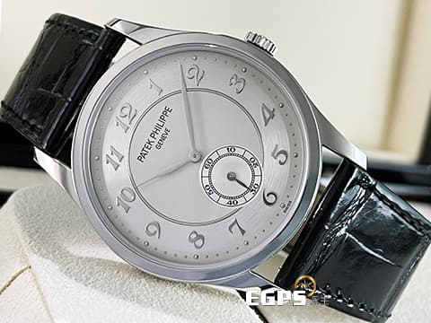 PATEK PHILIPPE 百達翡麗 PP錶  CALATRAVA PP經典的小三針款式系列 5196P-001 銀灰色面盤 5196 P 鉑金材質 手上鍊 2020年保單   37mm