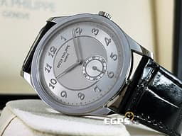 PATEK PHILIPPE 百達翡麗 PP錶  CALATRAVA PP經典的小三針款式系列 5196P-001 銀灰色面盤 5196 P 鉑金材質 手上鍊 <font color="#FF0000">2020年保單 </font>  37mm