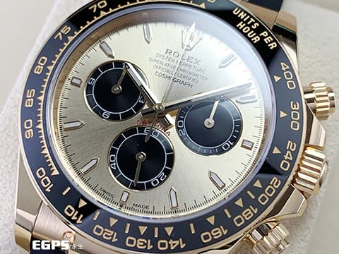 ROLEX 勞力士 Cosmograph Daytona 宇宙計時型 迪通拿 126518LN 余文樂 金色熊貓面盤 18K黃金材質 計時碼表 陶瓷錶圈 最新4131機芯 快調延展錶扣 2024年保卡 126518 LN 歡迎錶友以 PP、AP、勞力士 來店交換，本店將以最高價評估 賽車錶 自動上鍊 40mm