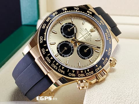 ROLEX 勞力士 Cosmograph Daytona 宇宙計時型 迪通拿 126518LN 余文樂 金色熊貓面盤 18K黃金材質 計時碼表 陶瓷錶圈 最新4131機芯 快調延展錶扣 2024年保卡 126518 LN 歡迎錶友以 PP、AP、勞力士 來店交換，本店將以最高價評估 賽車錶 自動上鍊 40mm