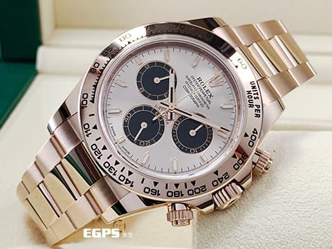 ROLEX 勞力士 Cosmograph Daytona 迪通拿 126505 玫瑰金鍊帶款 計時碼表 2024年保單  原廠亮黑色計時盤及日亮金色面盤   此錶歡迎各路錶友以 PP、AP、勞力士 來店交換，本店將以最高價評估～ 自動上鍊 40mm