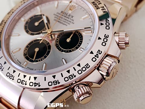 ROLEX 勞力士 Cosmograph Daytona 迪通拿 126505 玫瑰金鍊帶款 計時碼表 2025年新式綠卡  原廠亮黑色計時盤及日亮金色面盤  自動上鍊 40mm