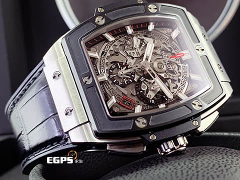 Hublot 宇舶 Spirit of Big Bang 大爆炸 靈魂系列 641.NM.0173.LR 計時碼表 鈦金屬 陶瓷錶框 鏤空面盤 2019年保單 自動上鍊 42mm