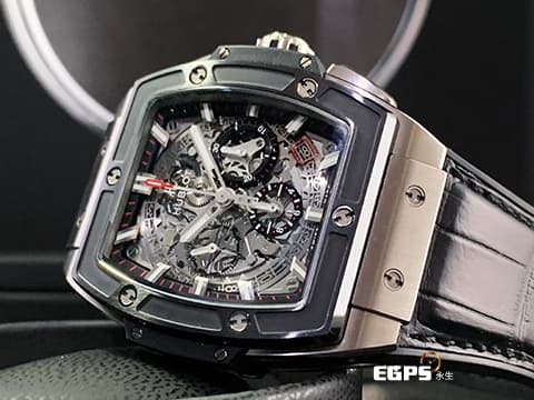 Hublot 宇舶 Spirit of Big Bang 大爆炸 靈魂系列 641.NM.0173.LR 計時碼表 鈦金屬 陶瓷錶框 鏤空面盤 2019年保單 自動上鍊 42mm