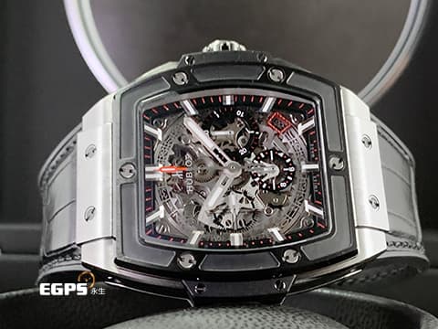 Hublot 宇舶 Spirit of Big Bang 大爆炸 靈魂系列 641.NM.0173.LR 計時碼表 鈦金屬 陶瓷錶框 鏤空面盤 2019年保單 自動上鍊 42mm