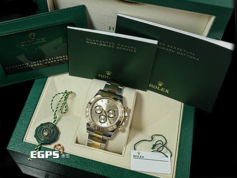 ROLEX 勞力士 Cosmograph Daytona 迪通拿 126503 不鏽鋼及18K黃金半金款 計時碼表 2024保卡 金色面盤搭配黑圈色計時盤 自動上鍊 40mm