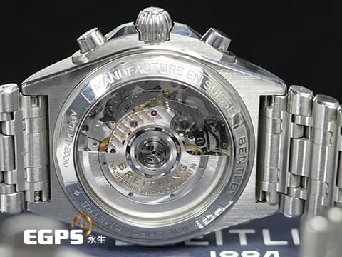 BREITLING 百年靈 Chronomat B01 42 計時碼表 AB0134 不鏽鋼 Bentley 賓利特別版 綠色熊貓面盤 飛行錶 2023年保卡 經典（Rouleaux）子彈錶鏈 自製機芯 自動上鍊 42mm